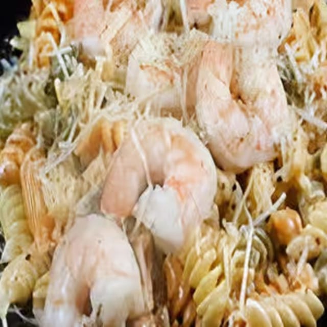 Alfredo Shrimp Pasta.