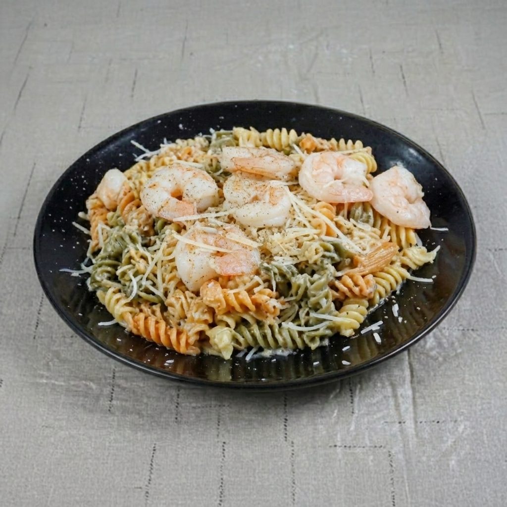 Alfredo Shrimp Pasta.